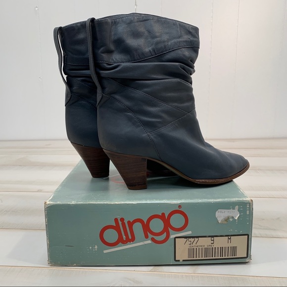 dingo Shoes - Vintage Dingo Blue Grey Leather Slouch Boots 9
